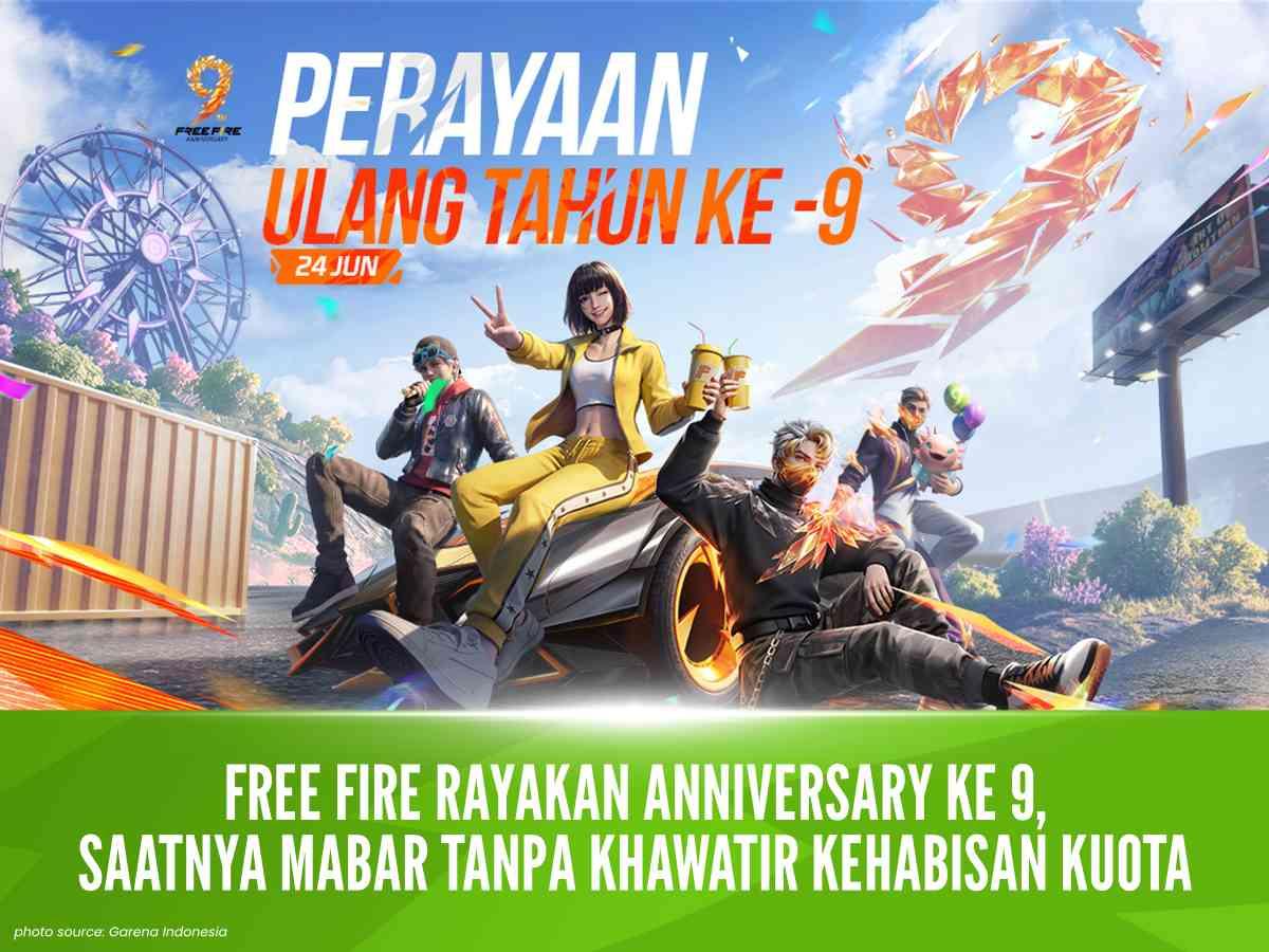 Free Fire Rayakan Anniversary ke-9 Lewat Pesta 9, Saatnya Mabar Tanpa Khawatir Kehabisan Kuota